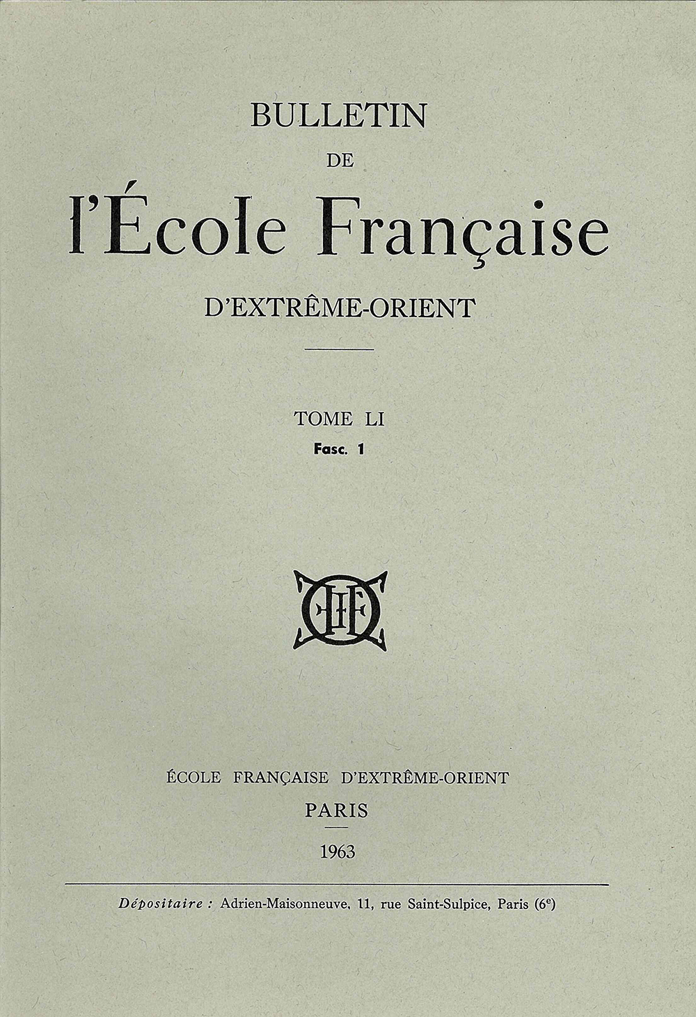 Bulletin de l'Ecole française d'Extrême-Orient 51 (1963)