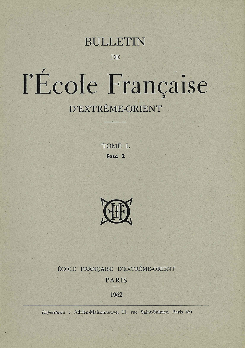Bulletin de l'Ecole française d'Extrême-Orient 50 (1962)