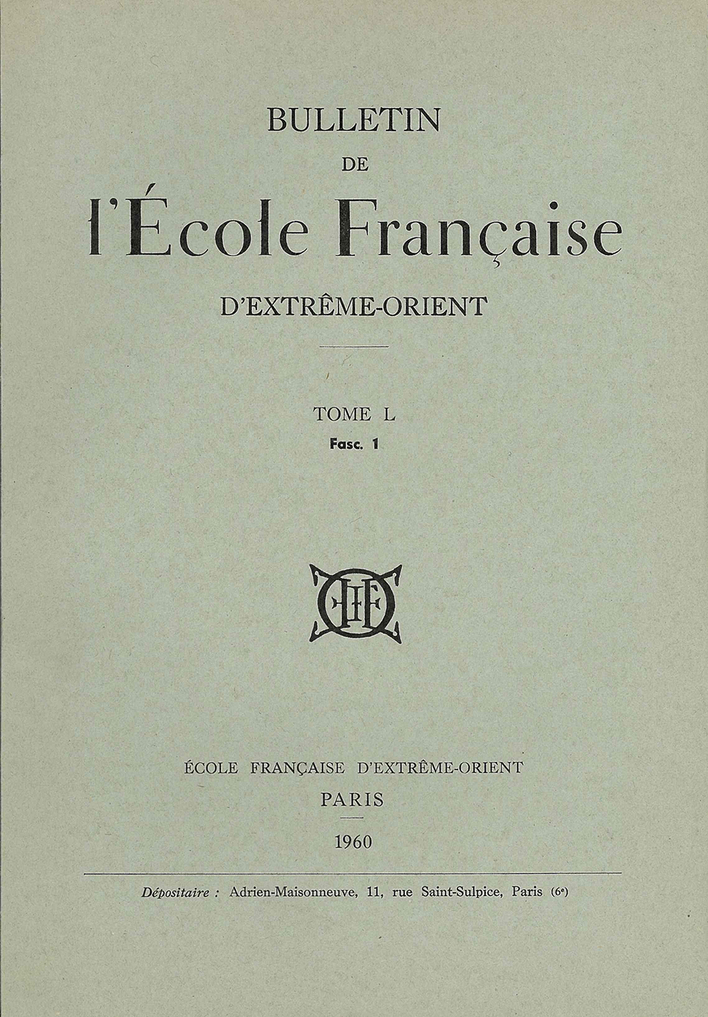 Bulletin de l'Ecole française d'Extrême-Orient 50 (1960)