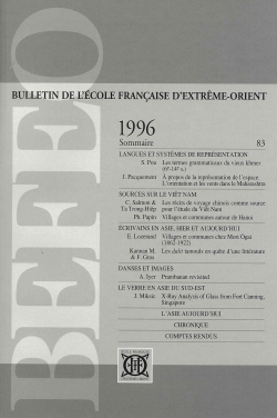 Bulletin de l'Ecole française d'Extrême-Orient  83 (1996)