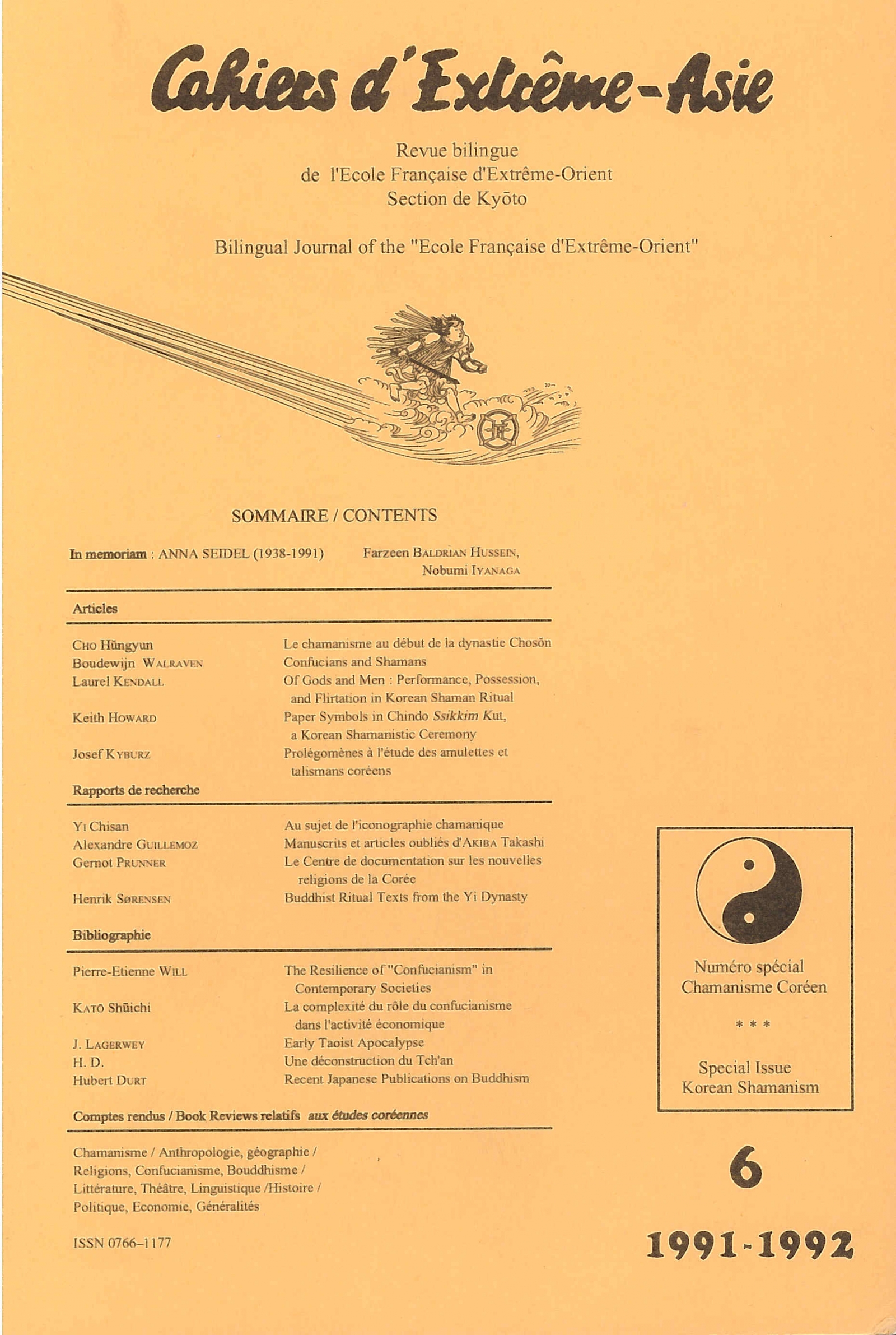 Cahiers d'Extrême-Asie 6 (1991-1992)