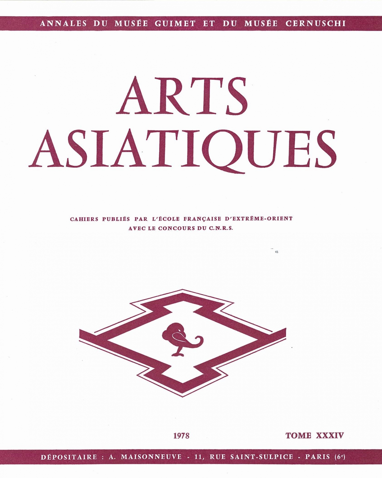 Arts Asiatiques 34 (1978)