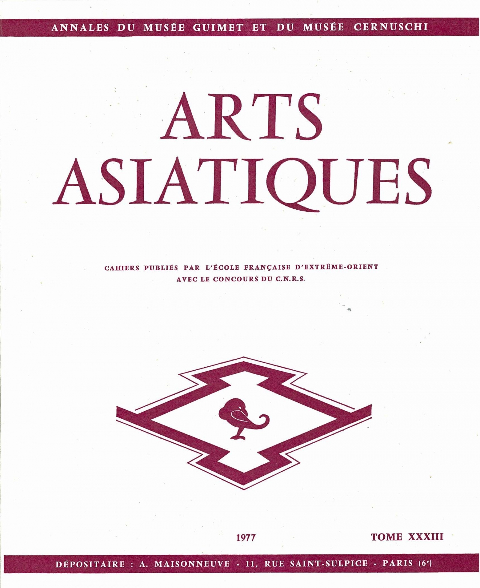Arts Asiatiques 33 (1977)