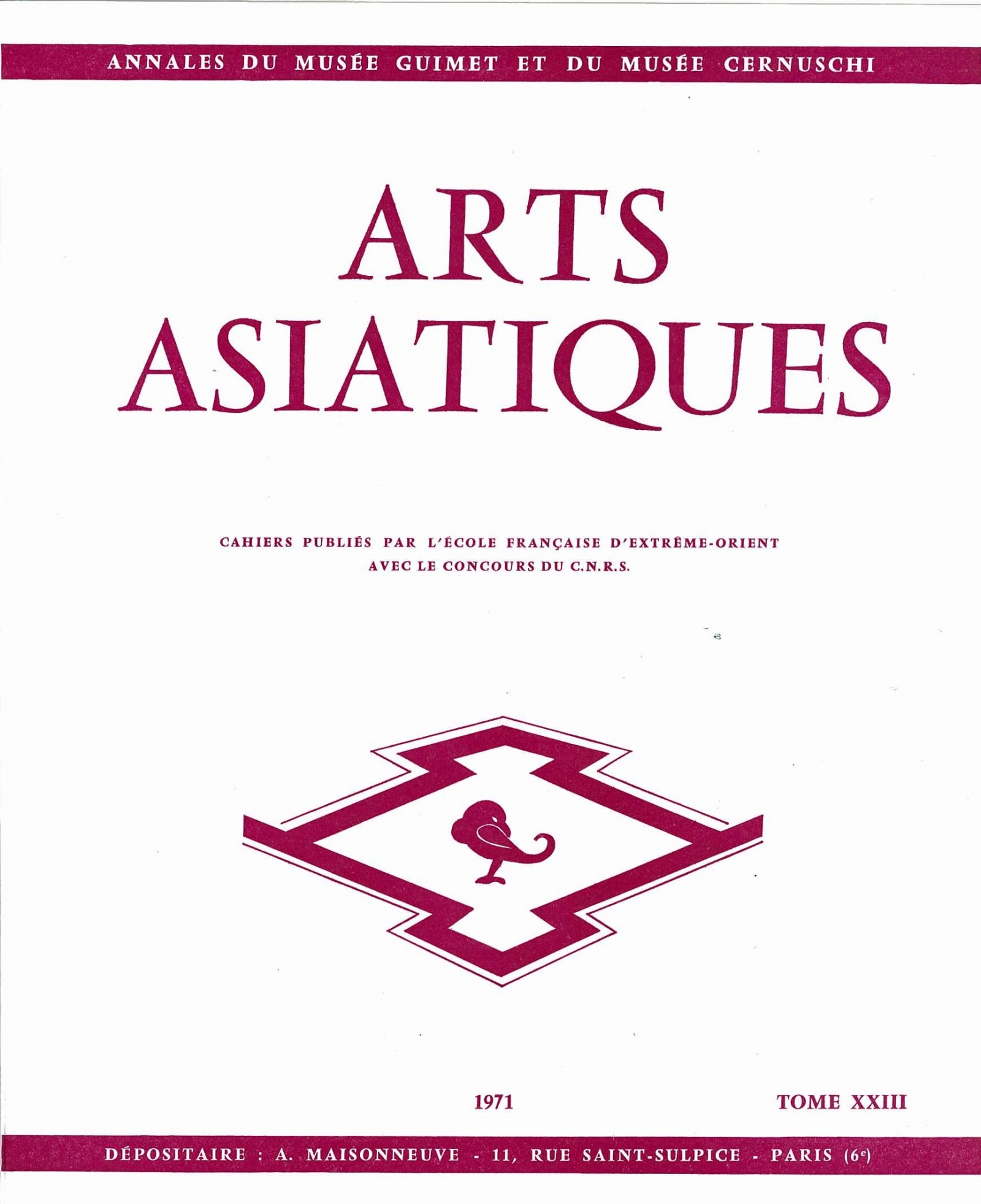Arts Asiatiques 23 (1971)