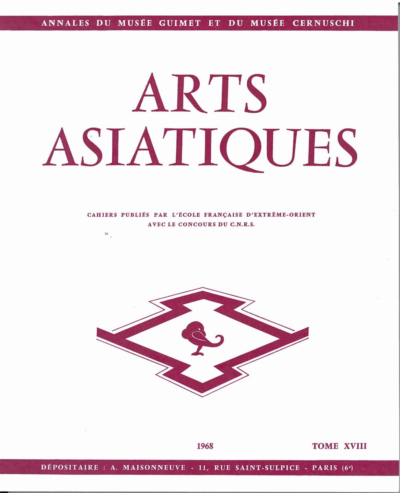 Arts Asiatiques 18 (1968)