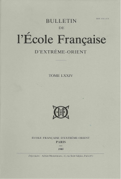 Bulletin de l'Ecole française d'Extrême-Orient 74 (1985)