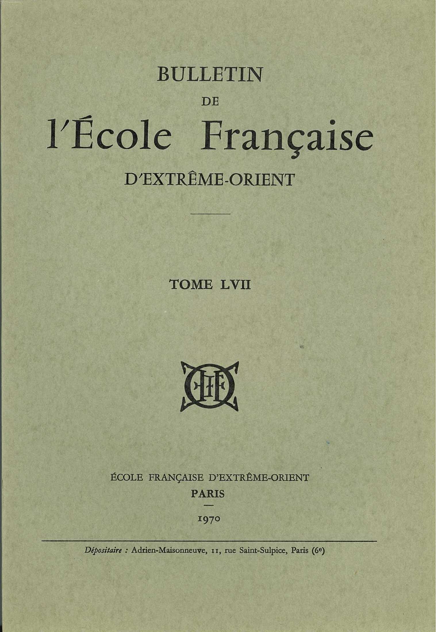 Bulletin de l'Ecole française d'Extrême-Orient 57 (1970)