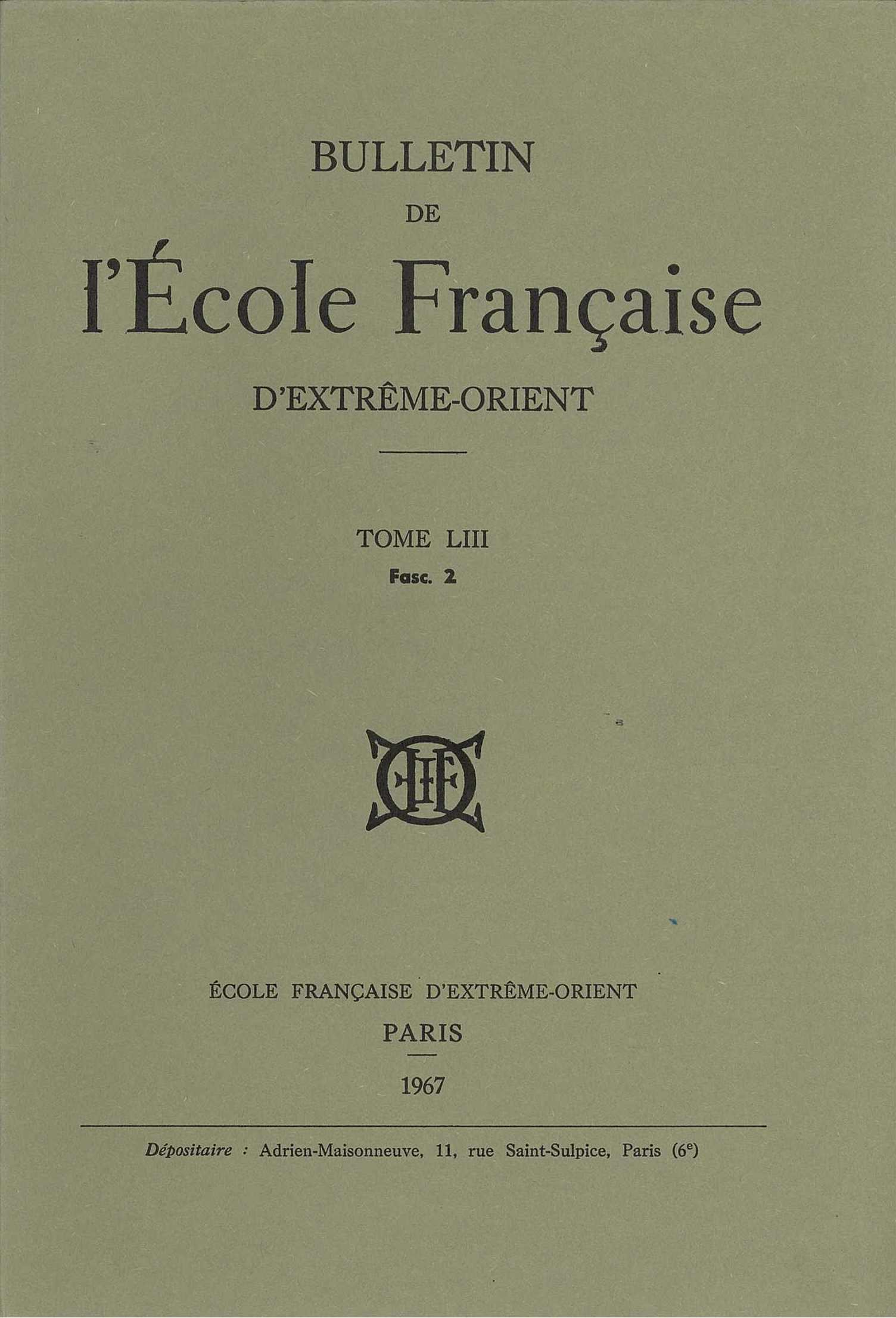 Bulletin de l'Ecole française d'Extrême-Orient 53 (1967)