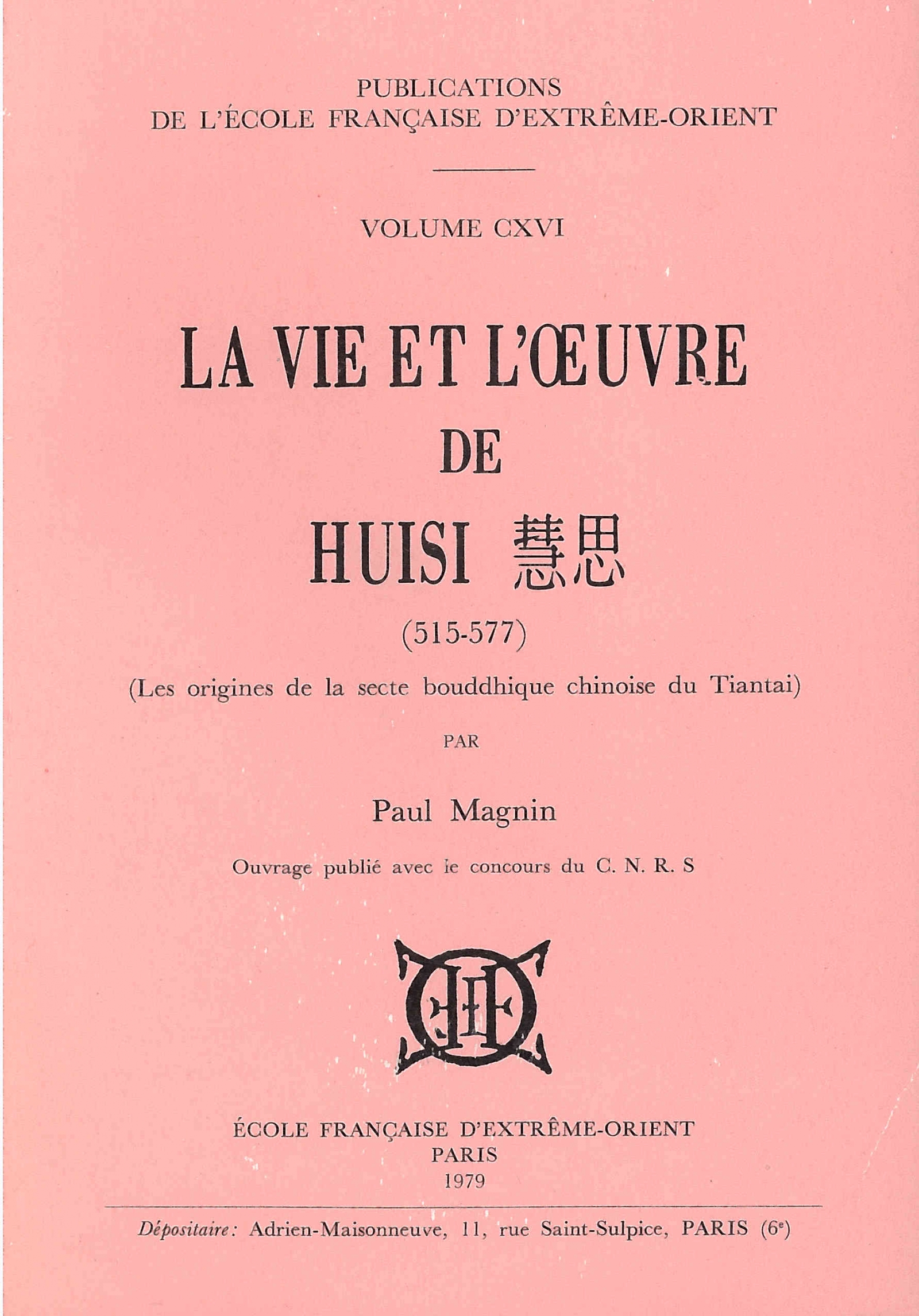 La vie et l'oeuvre de Huisi (515-577)